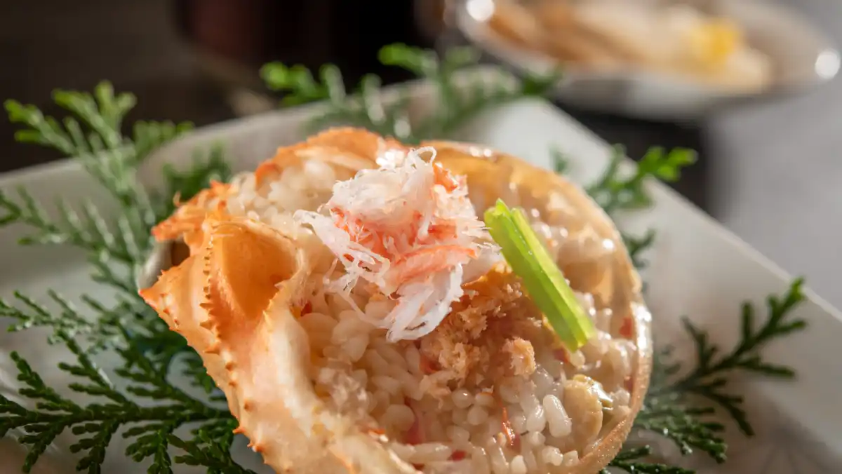 秋山翠会席 蟹おこわ